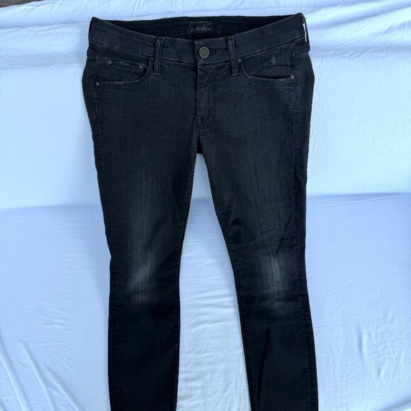 MOTHER  The Looker Crop Jeans Black Washed - Picture 9 of 10